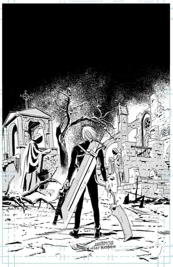 LOST FANTASY #4 1:25 ALEX DIOTTO B&W VIRGIN VAR