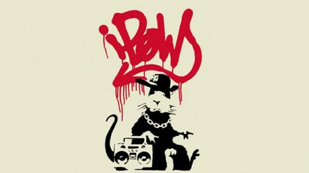 Banksy Gangsta Rat art piece