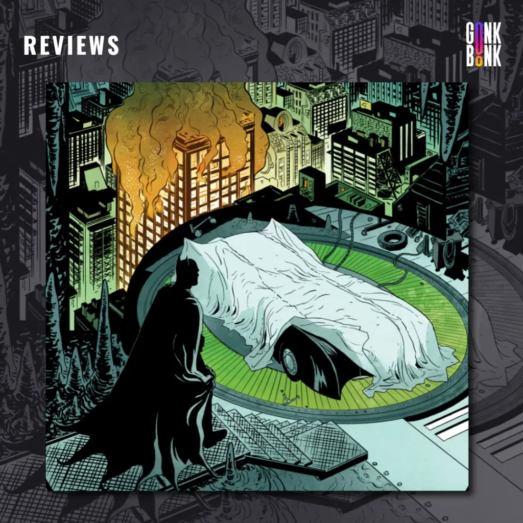 Batman: Dark Patterns #1 preview page 2 - Batman looking into the Batmobile.