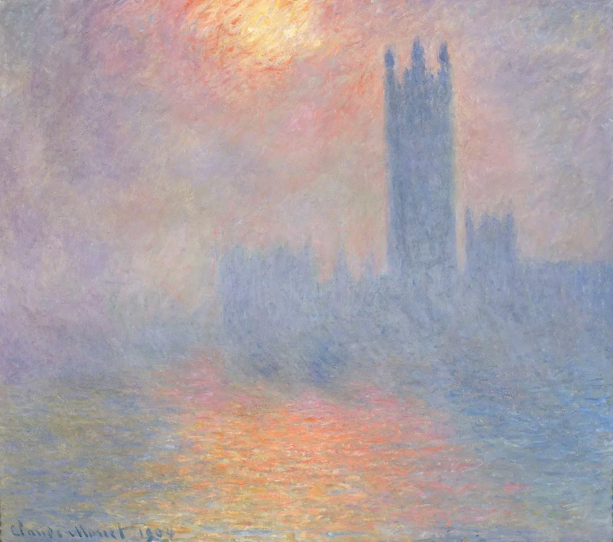 Claude Monet, London, Parliament, Sunlight in the fog, 1904