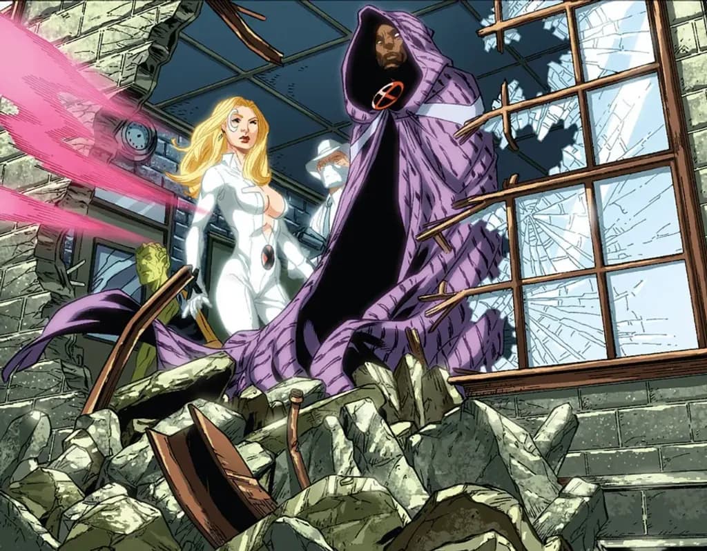 Cloak and Dagger standing in the wreckage of a building