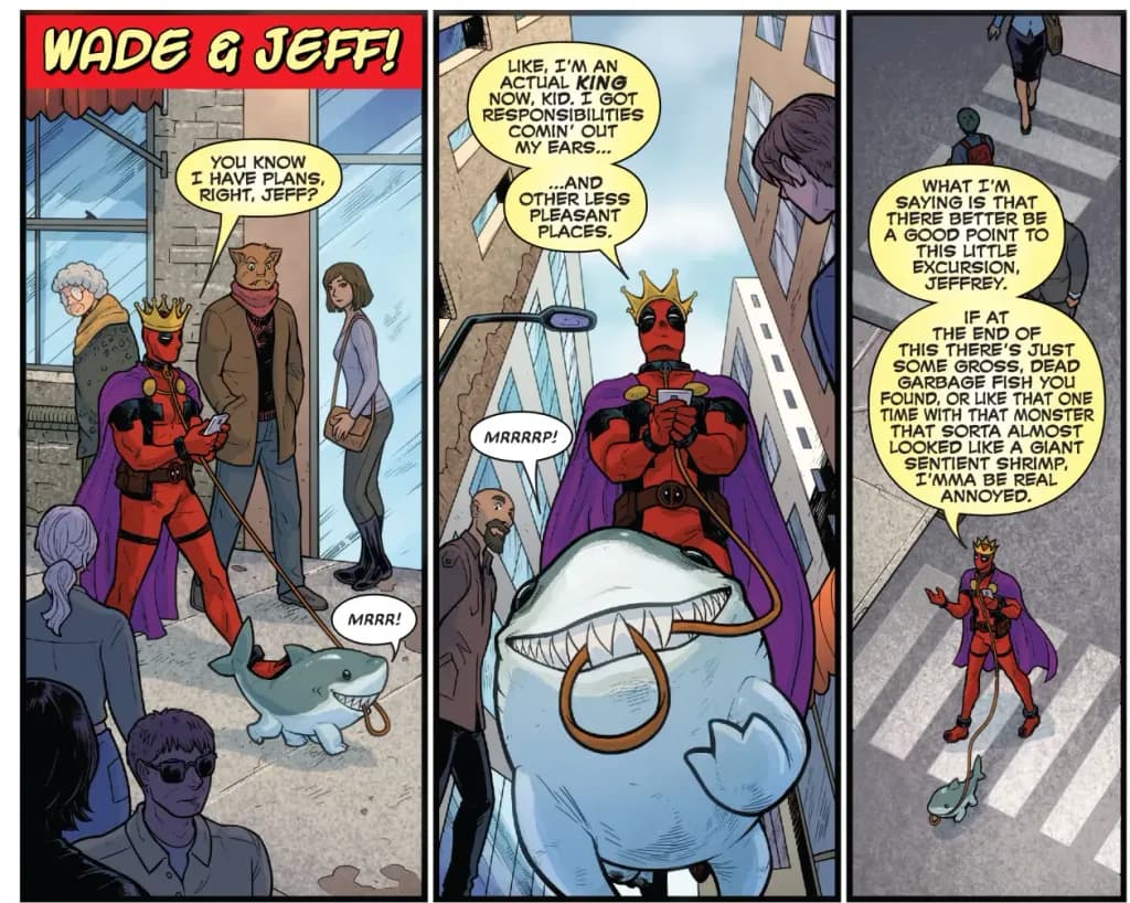 Jeff on a walk with Deadpool