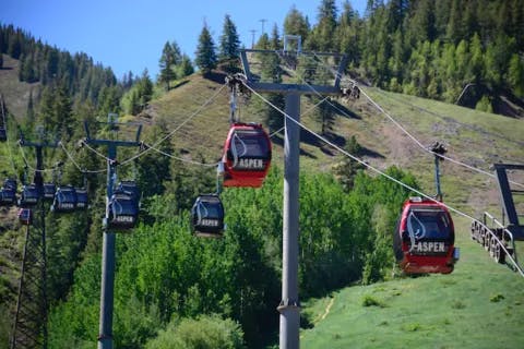 Ski lifts in Aspen, Colorado.