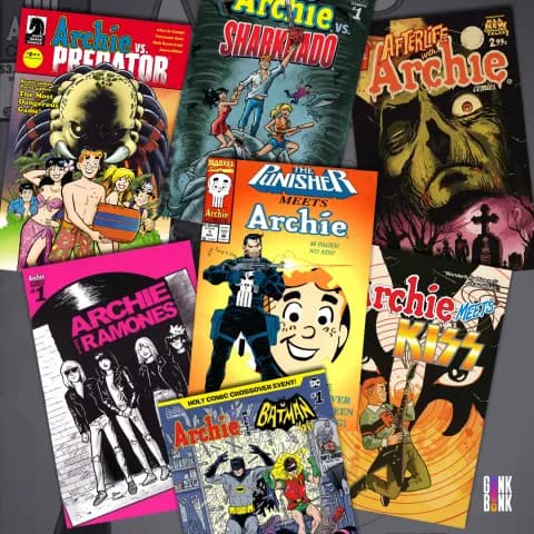 The Best Archie Comics Crossovers. Various Archie comic covers.