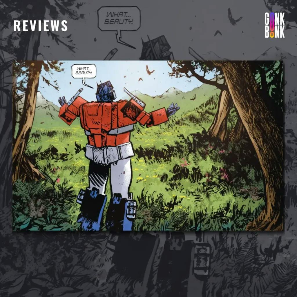 Optimus Primes looks on at nature's beauty
