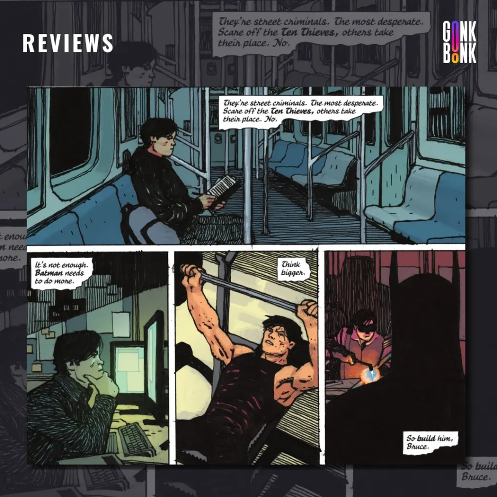 Absolute Batman #4 preview page 2 - Bruce Waye doing different activities
