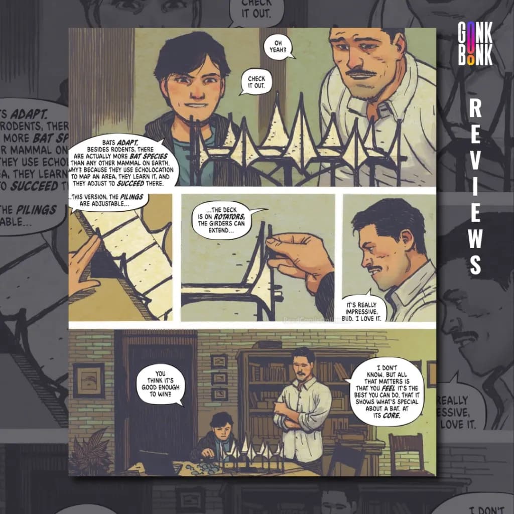 Absolute Batman #4 preview page 3 - Young Bruce Wayne and an old man talking about bats.