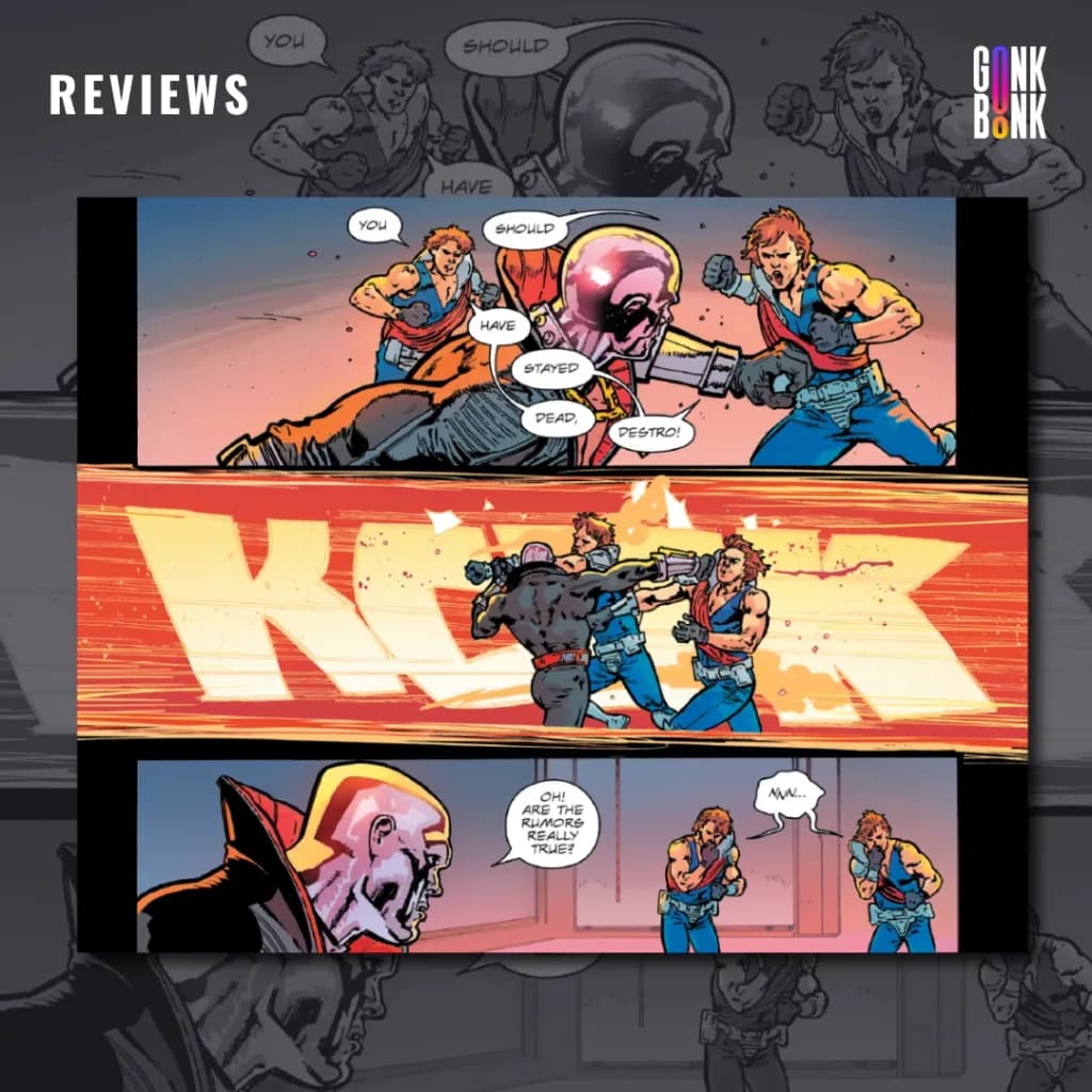 Destro #5 preview page 2 - Destro attacks both Tomax and Xamot.