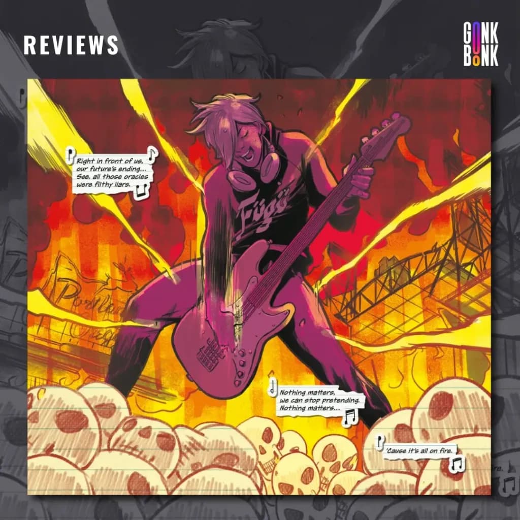 FML #1 preview page 1 - Riley doing a guitar solo.