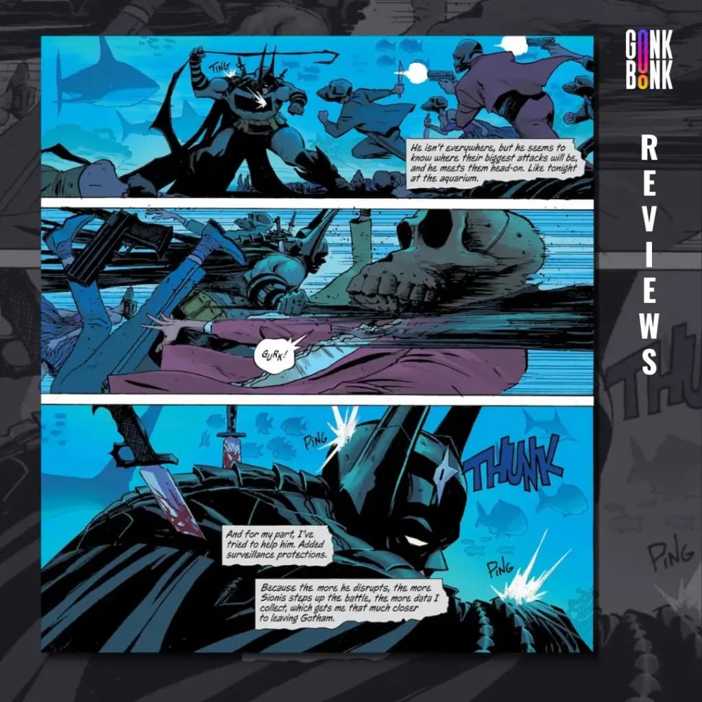 Absolute Batman #2 preview page 2 - Batman fends off attacking Party Animals.
