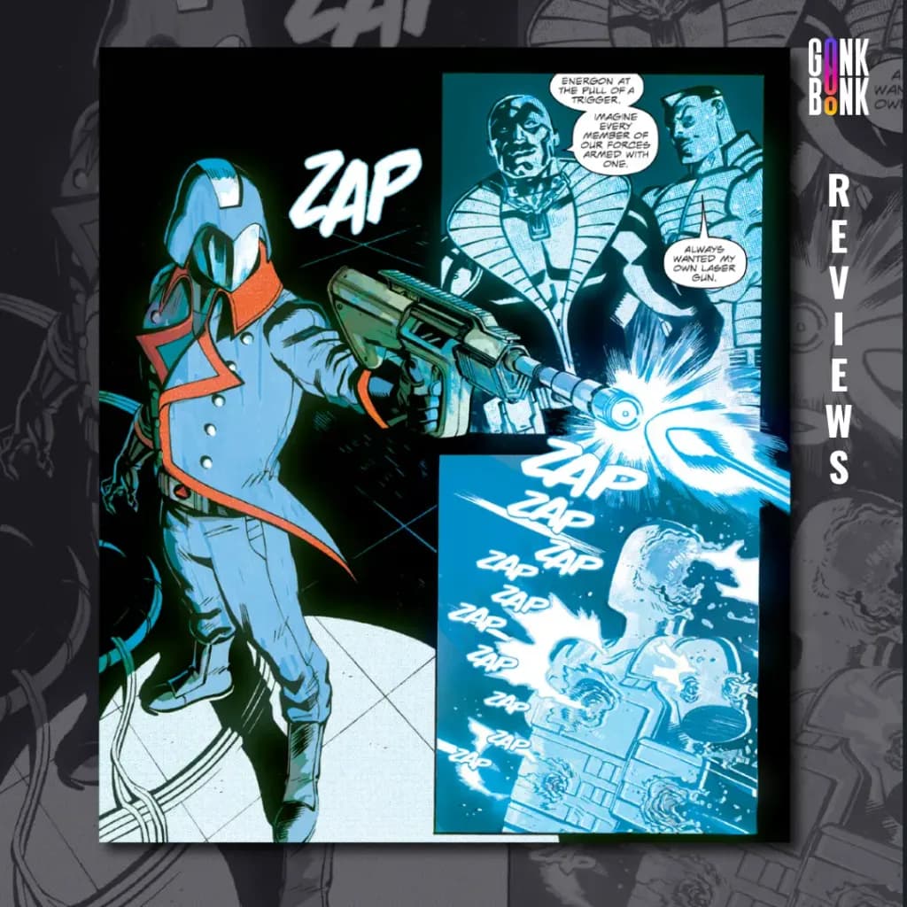 GI Joe #1 preview page 3 - Cobra Commander showcases a new weapon with Destro. 