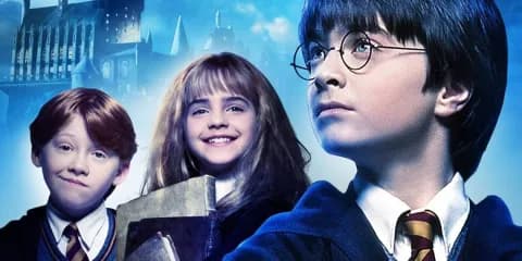 Harry Potter, Hermione Granger, and Ron Weasley in a Harry Potter poster