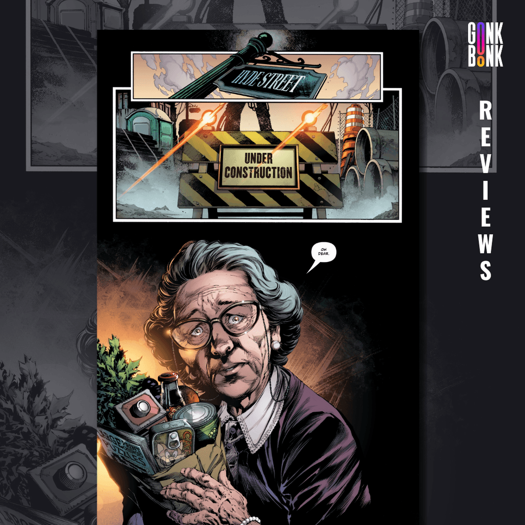 Hyde Street #1 preview page 1 - An old woman has a terrified look on her face.