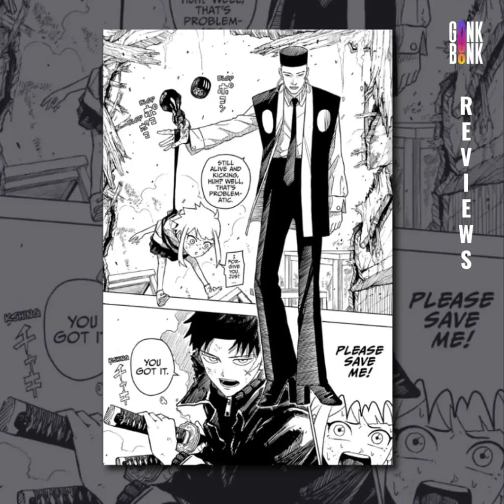 Kagurabachi Vol. 1 preview page 3 - Chihiro is attacked by a mysterious assailant. 