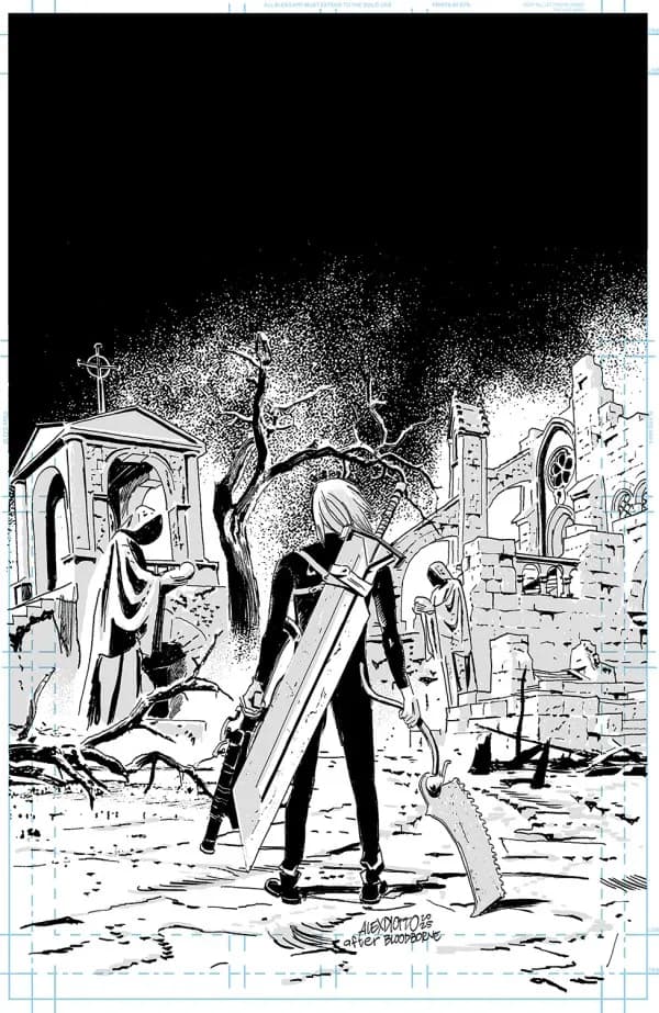 LOST FANTASY #4 1:25 ALEX DIOTTO B&W VIRGIN VAR