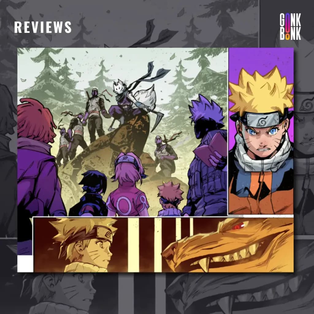 Teenage Mutant Ninja Turtles x Naruto #1 preview page 3 - Members of the Foot Clan attack Naruto and the rest of Team 7. 