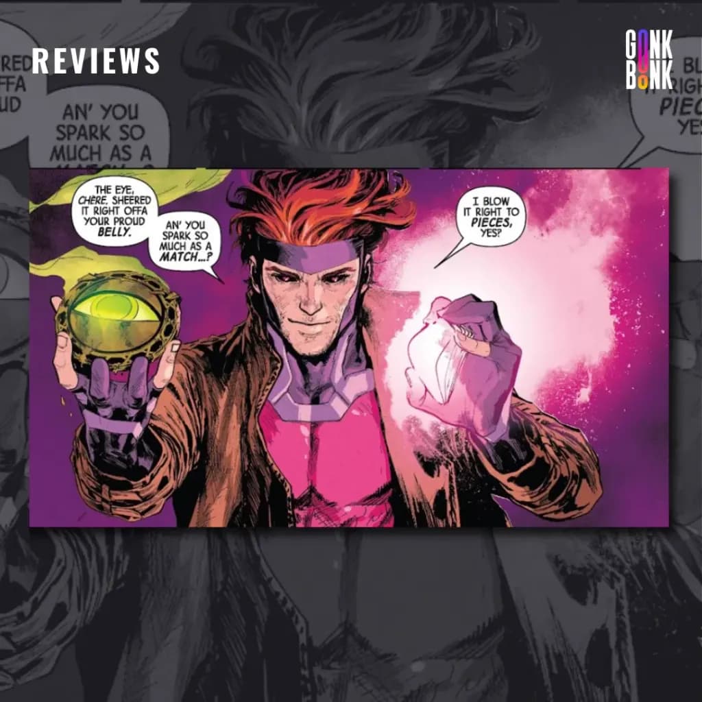 Uncanny X-Men #1 preview page 3 - Gambit holding the Eye of Agamotto in his hand.