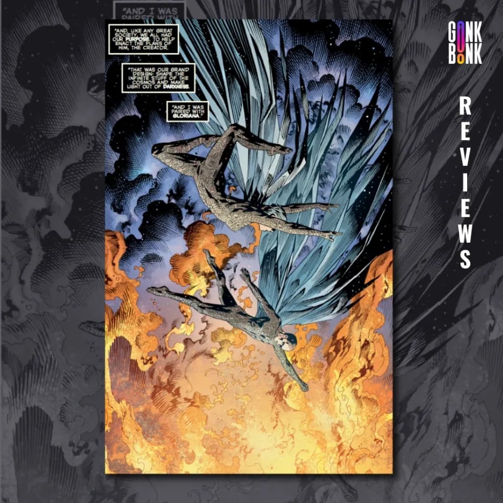 Violator: Origin #1 preview page 1 - Baziel flies in the air with Gloriana.