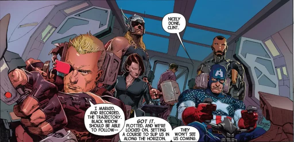 From Avengers #1 by Jonathan Hickman and Jerome Opeña