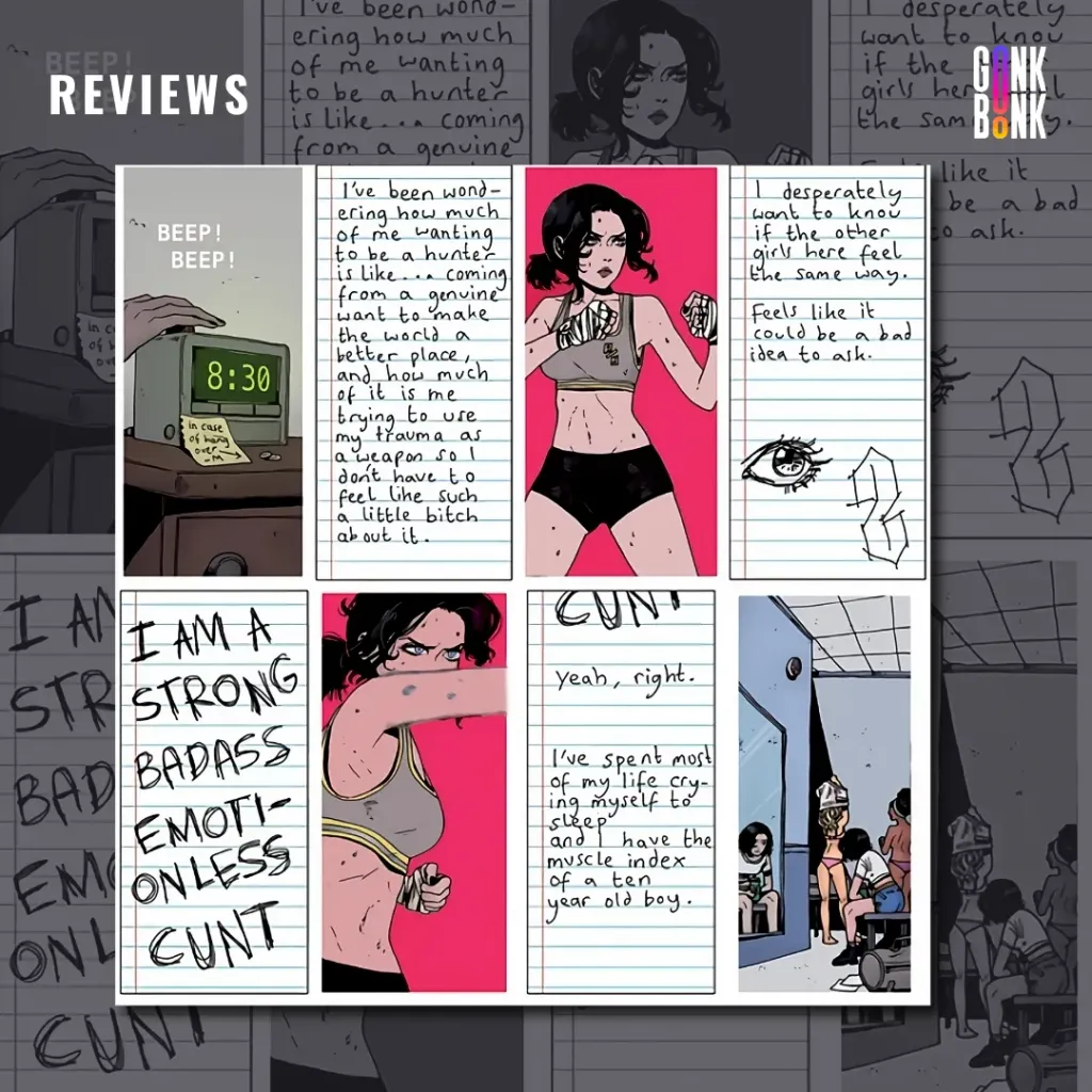 Hack_Slash_ Back to School 3 - boxing woman and writings