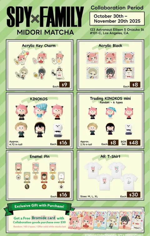SPYxFamily Merch Drop @ Midori Matcha