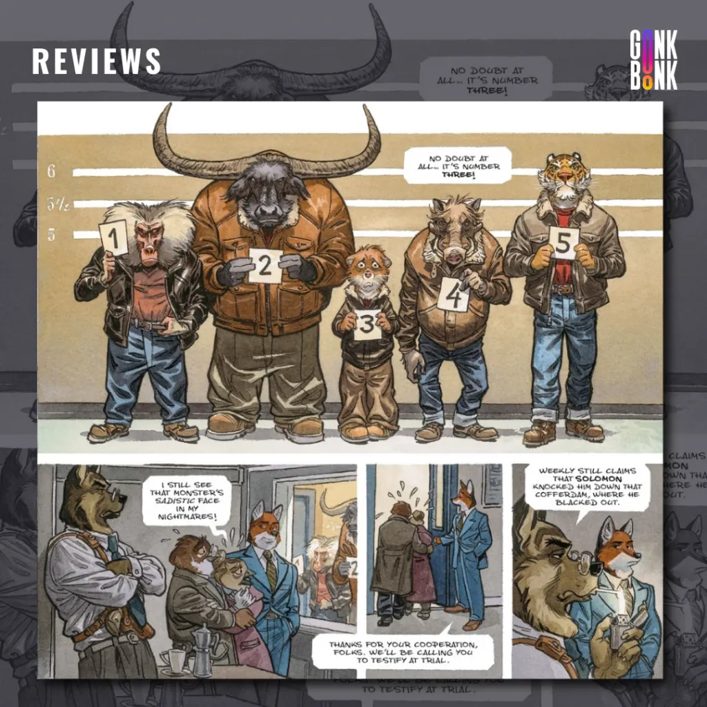 Blacksad: They All Fall Down Part Two preview page 1 - Weekly gets investigated by the police alongside other criminals.