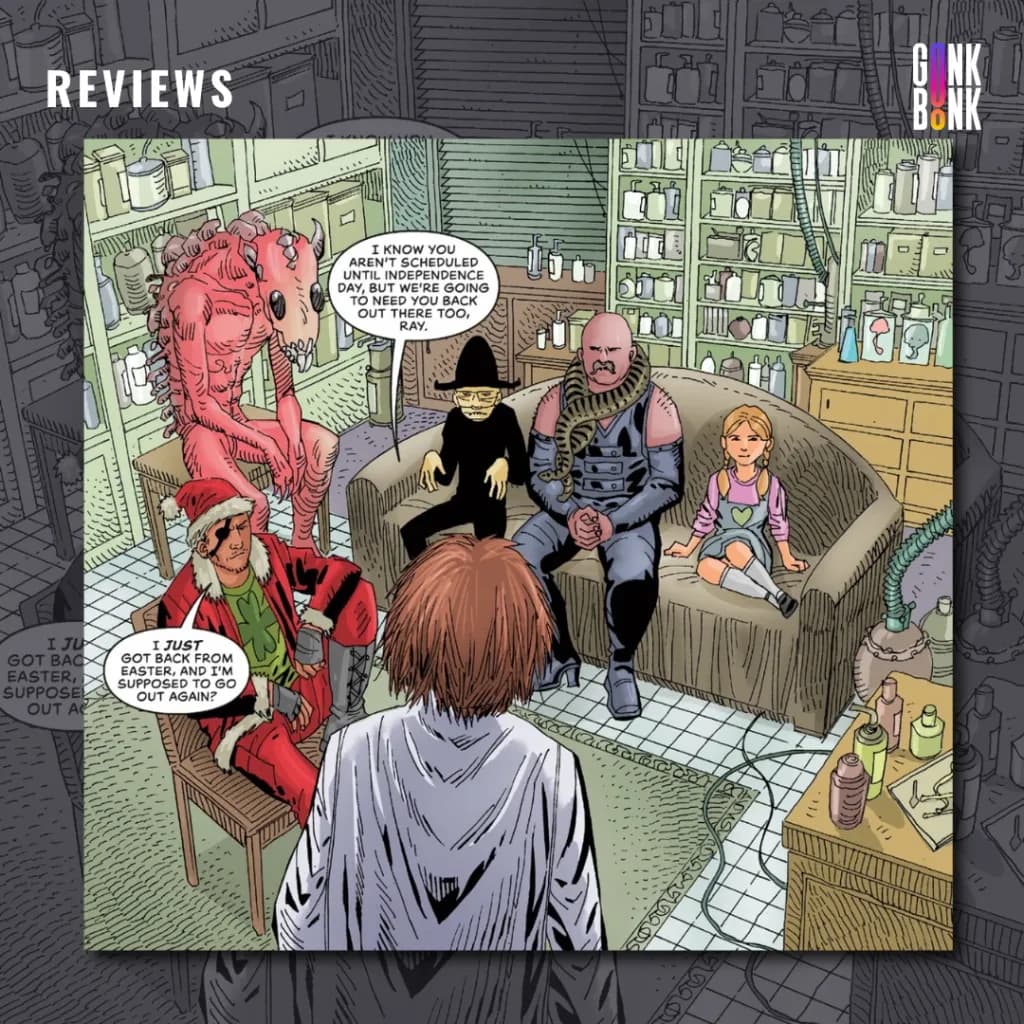 Where Monsters Lie: Cull-De-Sac #1 preview page 1 - Barry speaks with the group of serial killers.